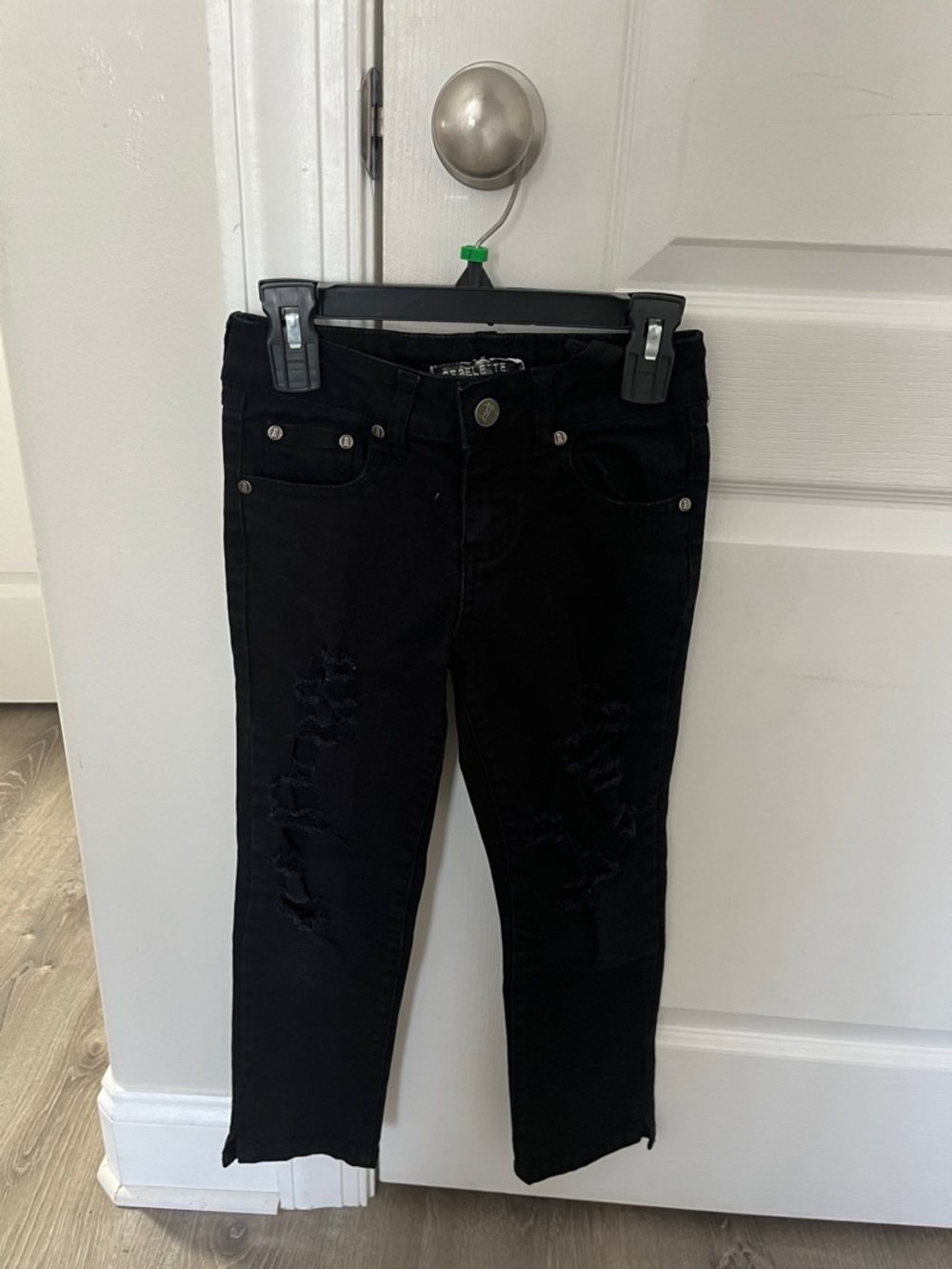 Kids Black Ripped Skinny Jeans - Stretch Denim